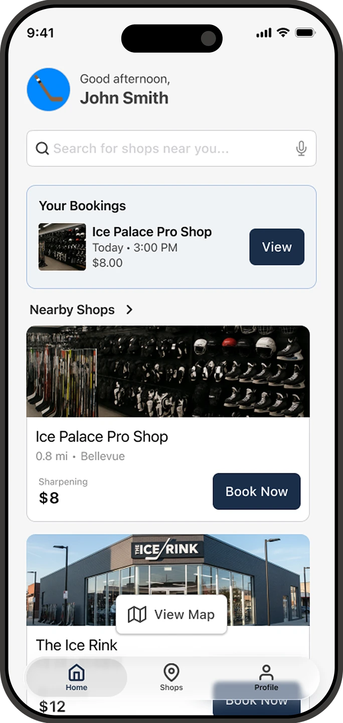 Customer view on iPhone